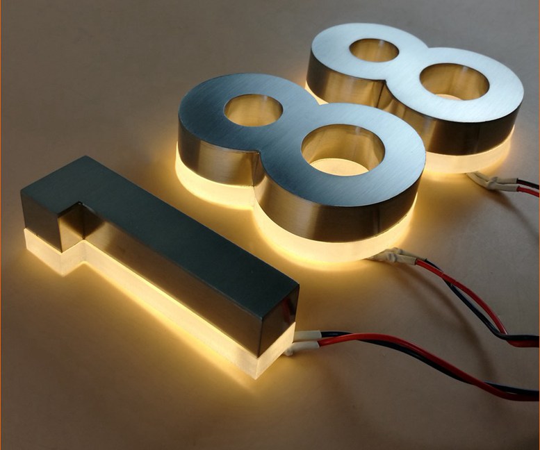 Indoor Stainless Steel Led 3D Letter Sign Logo Halolit Acrylic Lighting Up 264